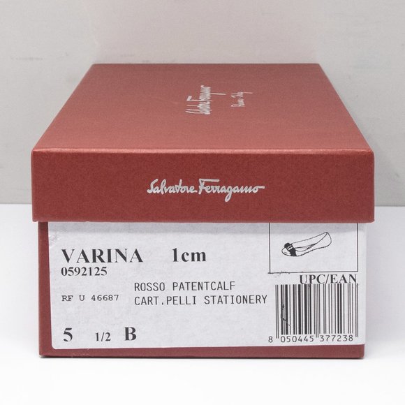 Salvatore Ferragamo Varina Red Patent Flats Size 5.5 B - Picture 7 of 7